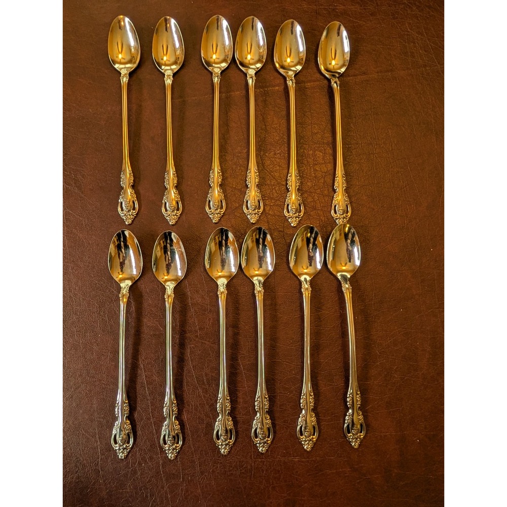 Oneida Community Brahms Stainless Steel Iced Tea Spoons Set of 12 Long Handle
